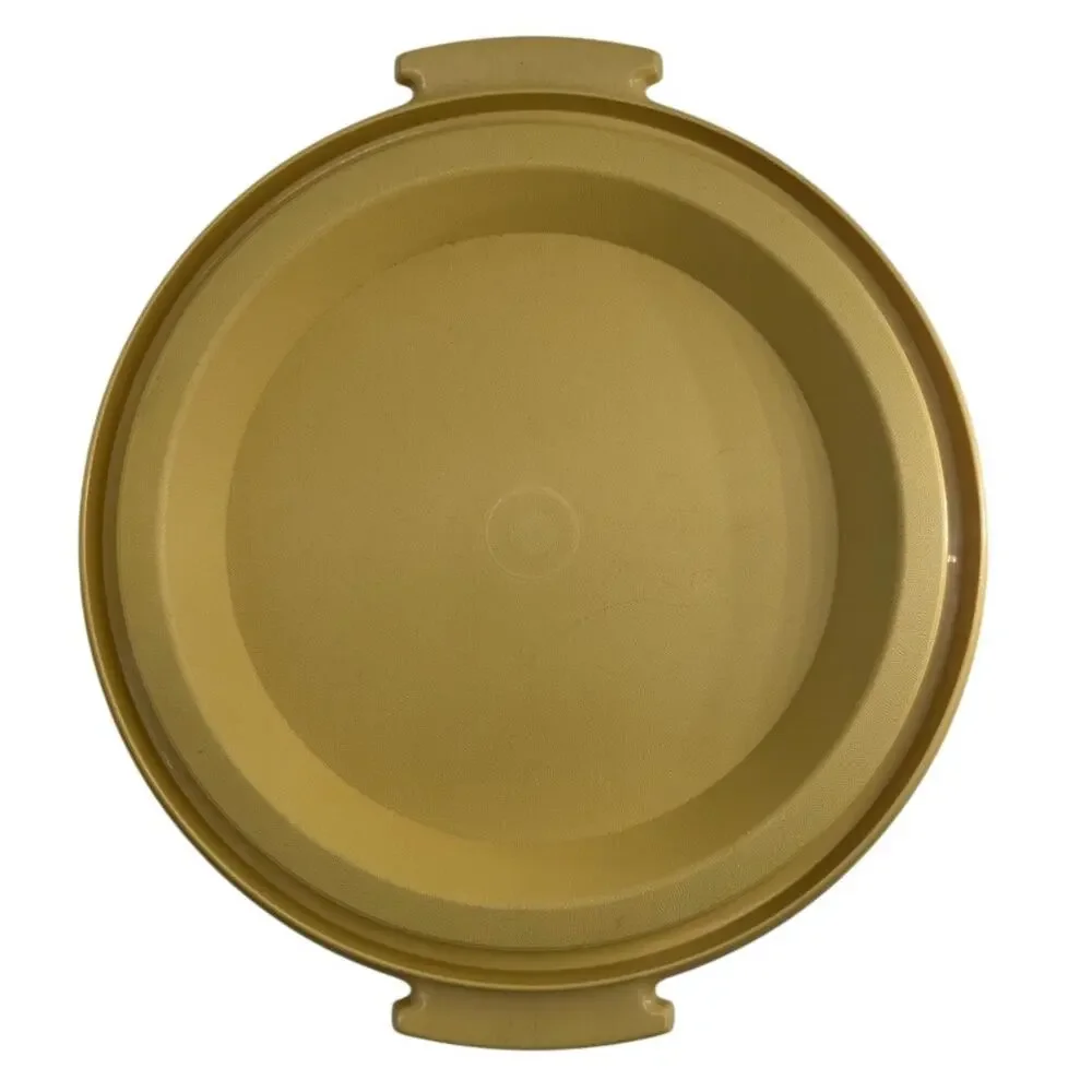 Vintage Tupperware Round Cake Taker 719-1 Harvest Gold Carrier USA